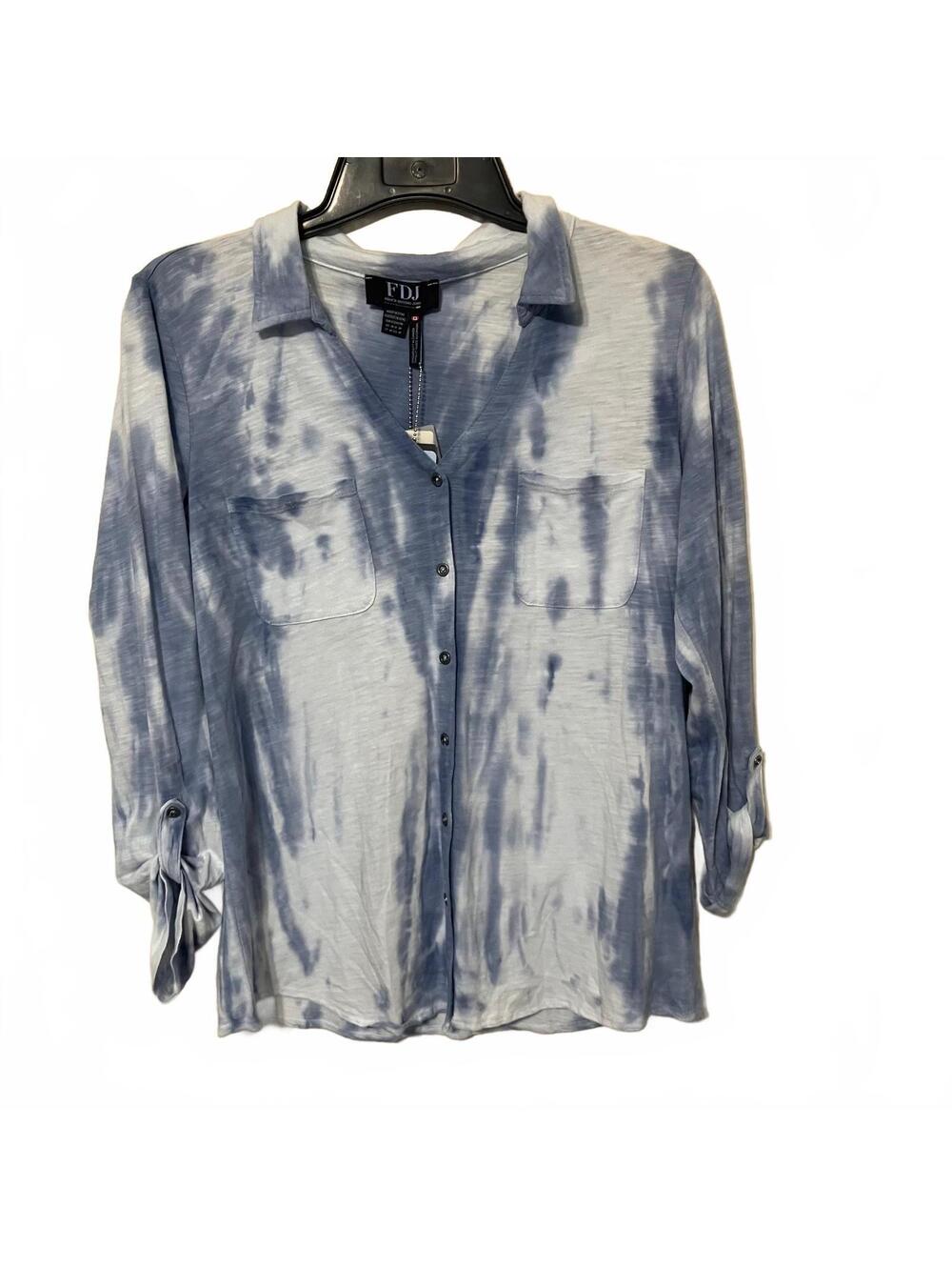 FDJ French Dressing 90's Indie Boho Tie-Dye Button-Up Top Women's Medium-New